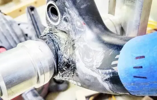 Crushed Laminate on a Carbon Bike Frame